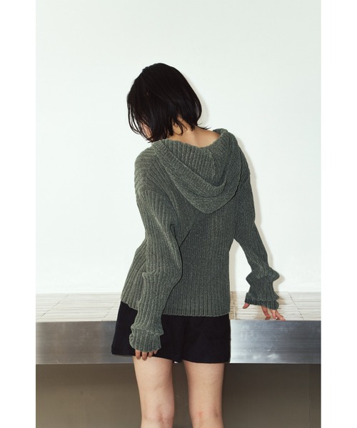 Knuth Marf（クヌースマーフ）の「rib hoodie boucle knit（ニット/セーター・レディース・ブラウン/カーキ/ピンク・FREE）」の20枚目の写真