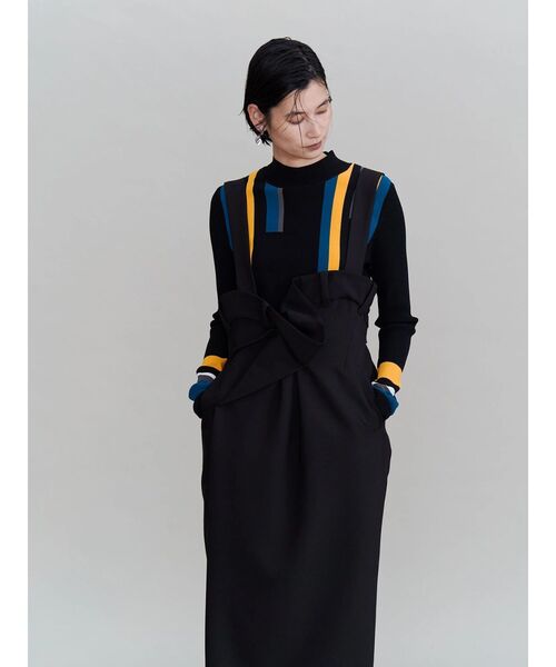 UN3D.(アンスリード)の「WRAP TWIST JUMPER DRESS / ラップツイストジャンパードレス(ワンピース・レディース・ブラック/グレー・38/36)」の16枚目の写真