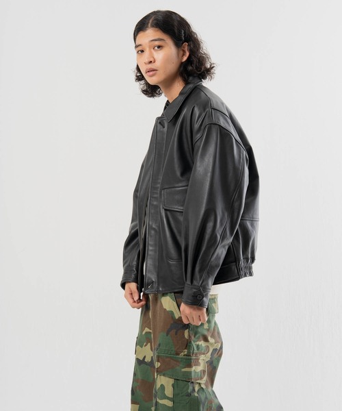 SKOOKUM(スクーカム)の「SKOOKUM-BUFFARO CALF フライト ZIP ブルゾン(ブルゾン・メンズ・ブラック・L/M)」の7枚目の写真