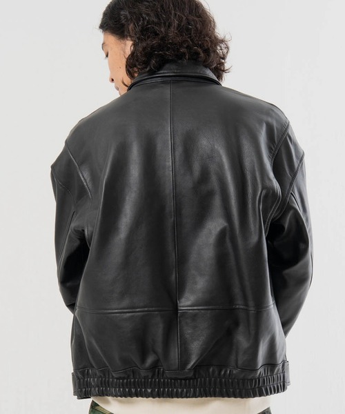 SKOOKUM(スクーカム)の「SKOOKUM-BUFFARO CALF フライト ZIP ブルゾン(ブルゾン・メンズ・ブラック・L/M)」の3枚目の写真