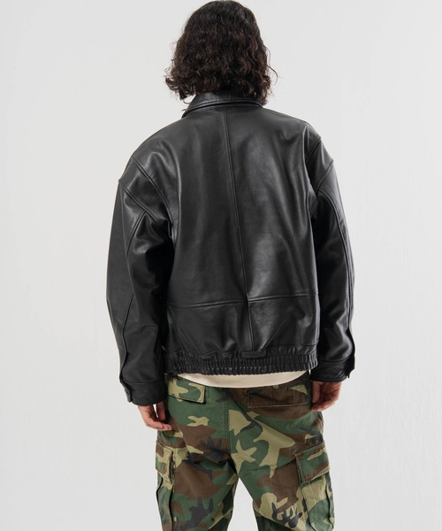 SKOOKUM(スクーカム)の「SKOOKUM-BUFFARO CALF フライト ZIP ブルゾン(ブルゾン・メンズ・ブラック・L/M)」の8枚目の写真