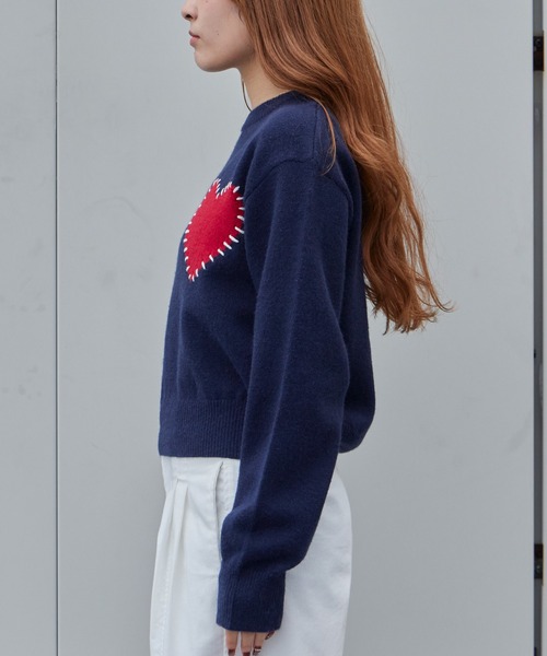 ROOPTOKYO(ループトウキョウ)の「モチーフハンド ステッチクルーネックニット メンズ レディース ユニセックス カジュアル ストリート 2026秋冬 秋服 冬服(ニット/セーター・メンズ・ネイビー/グレー/ブラック系/ブラック系1・S/M/L)」の13枚目の写真