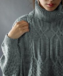 antiqua | ケーブル編みドルマンニット(ニット/セーター)