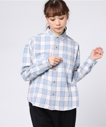 CUBE SUGAR | インディゴチェックビッグシャツ(シャツ/ブラウス)