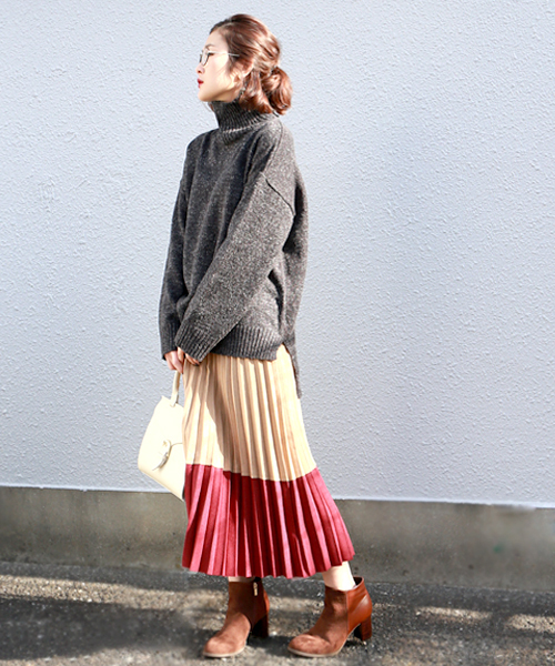 Bab Bou Jeloud（バブブージュルード）の「【Bab】メランジゆるタートルニット（ニット/セーター・レディース・ダークグレー/ピンク/オフホワイト・FREE）」の17枚目の写真