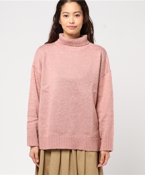 Bab Bou Jeloud（バブブージュルード）の「【Bab】メランジゆるタートルニット（ニット/セーター・レディース・ダークグレー/ピンク/オフホワイト・FREE）」の4枚目の写真