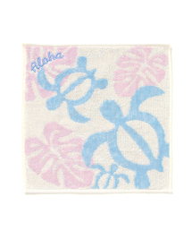 Amina（アミナ）の「【Kahiko】ホヌ＆モンステラタオルハンカチ（ハンカチ/ハンドタオル）」