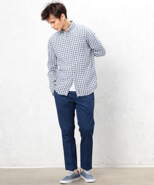 green label relaxing（グリーンレーベルリラクシング）の「KT FRENCH/LI TOP/ギンガムチェック ボタンダウンシャツ ◆（シャツ/ブラウス・メンズ・グレー/ネイビー・X-LARGE/SMALL/MEDIUM/LARGE）」の12枚目の写真