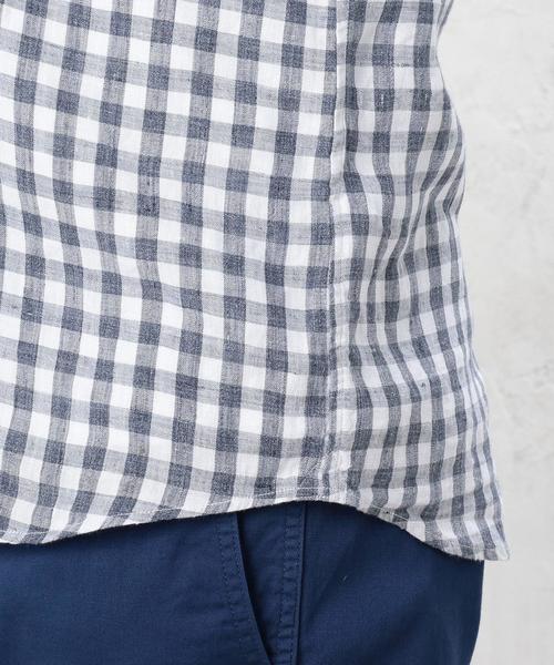 green label relaxing（グリーンレーベルリラクシング）の「KT FRENCH/LI TOP/ギンガムチェック ボタンダウンシャツ ◆（シャツ/ブラウス・メンズ・グレー/ネイビー・X-LARGE/SMALL/MEDIUM/LARGE）」の15枚目の写真