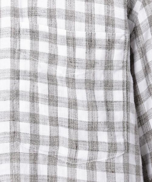green label relaxing（グリーンレーベルリラクシング）の「KT FRENCH/LI TOP/ギンガムチェック ボタンダウンシャツ ◆（シャツ/ブラウス・メンズ・グレー/ネイビー・X-LARGE/SMALL/MEDIUM/LARGE）」の6枚目の写真