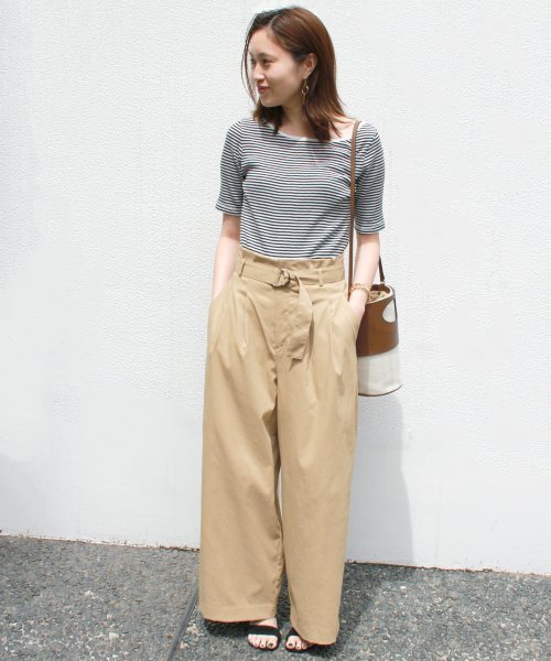 SLOBE IENA(スローブイエナ)の「エアリーテレコボートネックプルオーバー◆(Tシャツ/カットソー・レディース・グレー/ナチュラル/サックスブルー/ブラック系その他・FREE)」の5枚目の写真