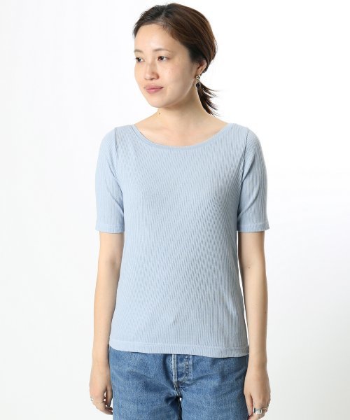 SLOBE IENA(スローブイエナ)の「エアリーテレコボートネックプルオーバー◆(Tシャツ/カットソー・レディース・グレー/ナチュラル/サックスブルー/ブラック系その他・FREE)」の15枚目の写真