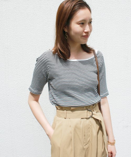 SLOBE IENA(スローブイエナ)の「エアリーテレコボートネックプルオーバー◆(Tシャツ/カットソー・レディース・グレー/ナチュラル/サックスブルー/ブラック系その他・FREE)」の17枚目の写真