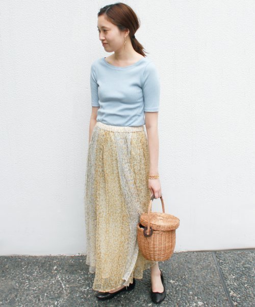 SLOBE IENA(スローブイエナ)の「エアリーテレコボートネックプルオーバー◆(Tシャツ/カットソー・レディース・グレー/ナチュラル/サックスブルー/ブラック系その他・FREE)」の12枚目の写真