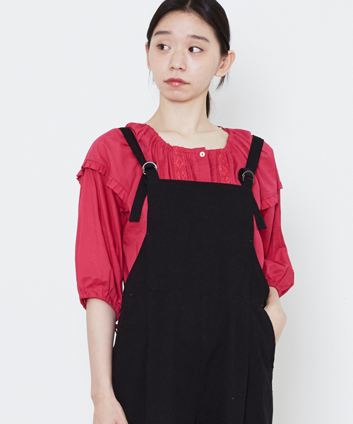 POU DOU DOU（プードゥドゥ）の「オーバーオール（サロペット/オーバーオール・レディース・キナリ/インディゴブルー/ブラック・3）」の5枚目の写真