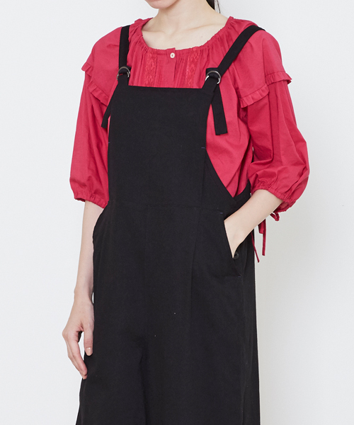 POU DOU DOU（プードゥドゥ）の「オーバーオール（サロペット/オーバーオール・レディース・キナリ/インディゴブルー/ブラック・3）」の6枚目の写真