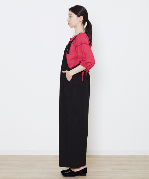 POU DOU DOU（プードゥドゥ）の「オーバーオール（サロペット/オーバーオール・レディース・キナリ/インディゴブルー/ブラック・3）」の7枚目の写真