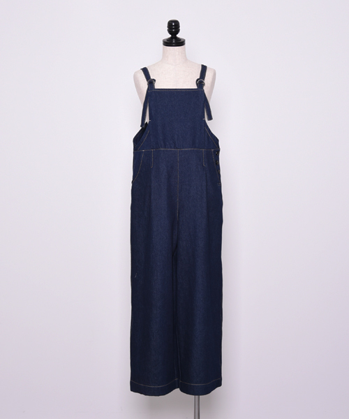 POU DOU DOU（プードゥドゥ）の「オーバーオール（サロペット/オーバーオール・レディース・キナリ/インディゴブルー/ブラック・3）」の11枚目の写真