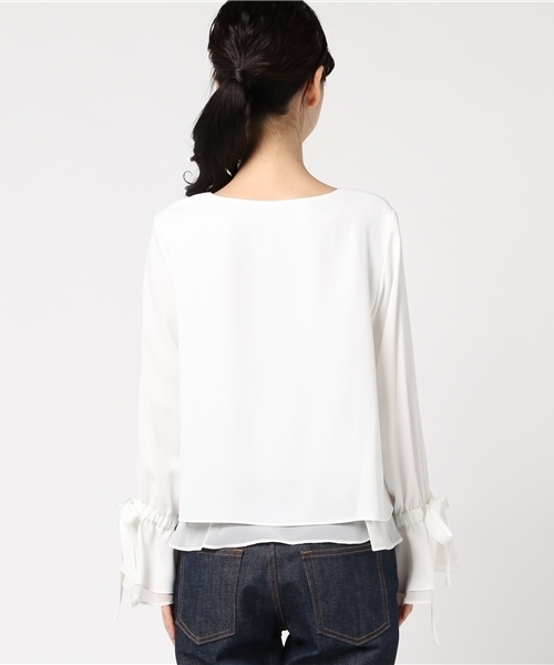 LOVELESS（ラブレス）の「【LOVELESS】WOMENS リボンフレアブラウス（シャツ/ブラウス・レディース・オフホワイト・34/36）」の4枚目の写真