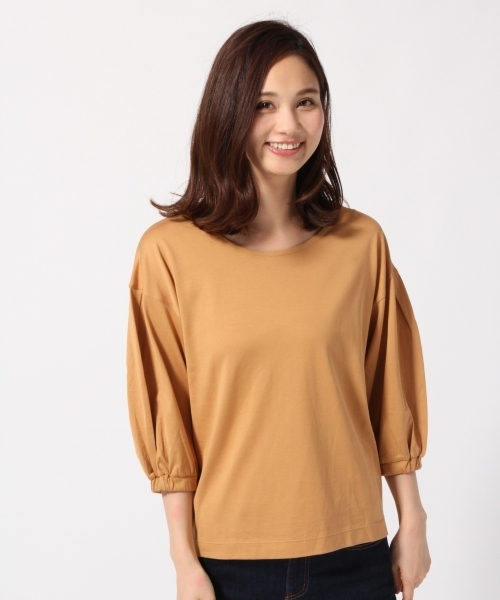 GLOBAL WORK（グローバルワーク）の「スーピマボリュームスリーブプルオーバー/761817（Tシャツ/カットソー・レディース・オレンジ系その他/ベージュ系その他/ブラック/その他/ホワイト・MEDIUM/LARGE/SMALL）」の3枚目の写真