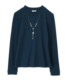 axes femme | ネックレス付リブプルオーバー(Tシャツ/カットソー)