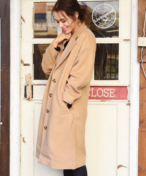 Luz Llena(ラズレナ)の「カルゼビッグチェスターコート(チェスターコート・レディース・ブラック/グレー/コーラル/キャメル・LARGE/MEDIUM)」の1枚目の写真