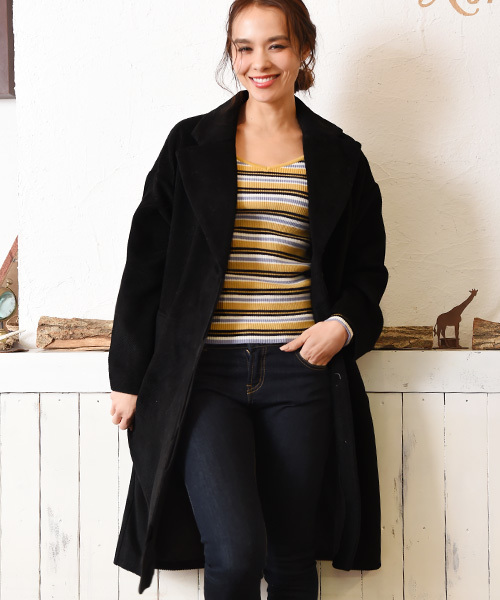 Luz Llena(ラズレナ)の「カルゼビッグチェスターコート(チェスターコート・レディース・ブラック/グレー/コーラル/キャメル・LARGE/MEDIUM)」の2枚目の写真