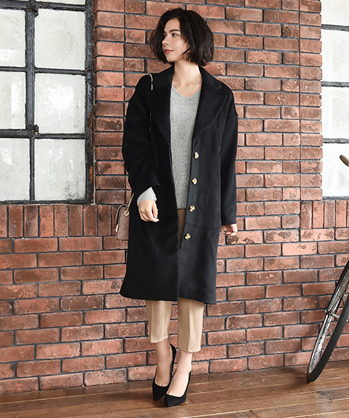 Luz Llena(ラズレナ)の「カルゼビッグチェスターコート(チェスターコート・レディース・ブラック/グレー/コーラル/キャメル・LARGE/MEDIUM)」の9枚目の写真