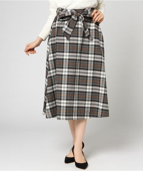 AMERICAN HOLIC(アメリカンホリック)の「・ベルト付チェックフレアスカート(スカート・レディース・ネイビー/グレー/レッド/ダークグレー/ブルーグリーン/ダークベージュ/ダークネイビー・FREE)」の17枚目の写真
