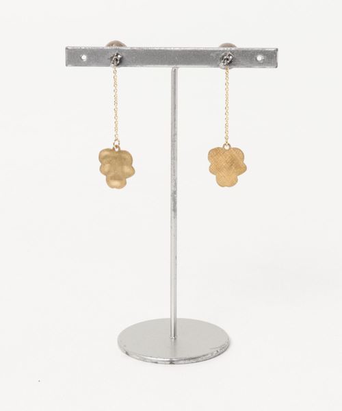TONE SELECT GOODS(トーンセレクトグッズ)の「【flua/フルア】【Vintage accessory】ヴィンテージスワロフスキーpansy 2way 16kgpチェーンピアス(ピアス(両耳用)・レディース・ゴールド・FREE)」の2枚目の写真