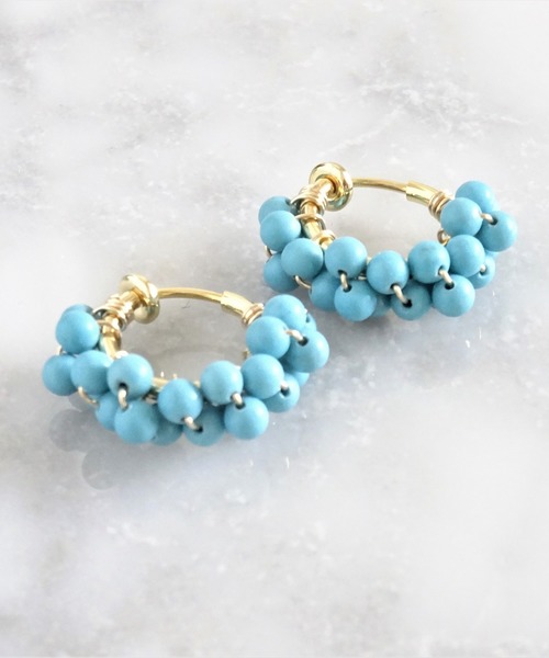 TONE SELECT GOODS(トーンセレクトグッズ)の「【marinaJEWELRY】Turquoise wrapped earring(イヤリング・レディース・ブルー・S)」の3枚目の写真