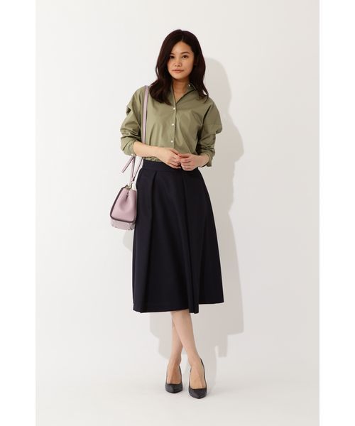 22 OCTOBRE（ヴァンドゥ－オクトーブル）の「◆ストレッチブロードシャツ（シャツ/ブラウス・レディース・ホワイト/オフホワイト/グリーン・38）」の14枚目の写真