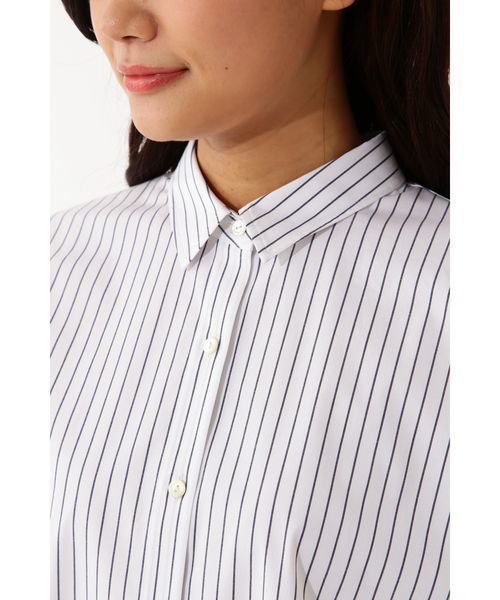 22 OCTOBRE（ヴァンドゥ－オクトーブル）の「◆ストレッチブロードシャツ（シャツ/ブラウス・レディース・ホワイト/オフホワイト/グリーン・38）」の17枚目の写真