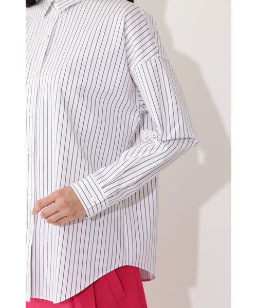 22 OCTOBRE（ヴァンドゥ－オクトーブル）の「◆ストレッチブロードシャツ（シャツ/ブラウス・レディース・ホワイト/オフホワイト/グリーン・38）」の16枚目の写真