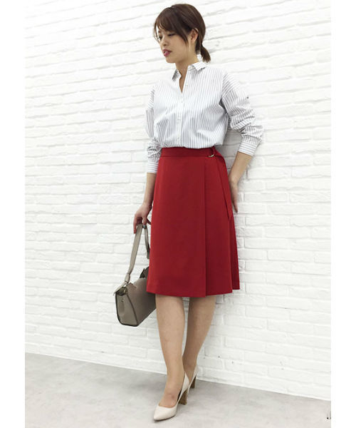 22 OCTOBRE（ヴァンドゥ－オクトーブル）の「◆ストレッチブロードシャツ（シャツ/ブラウス・レディース・ホワイト/オフホワイト/グリーン・38）」の18枚目の写真