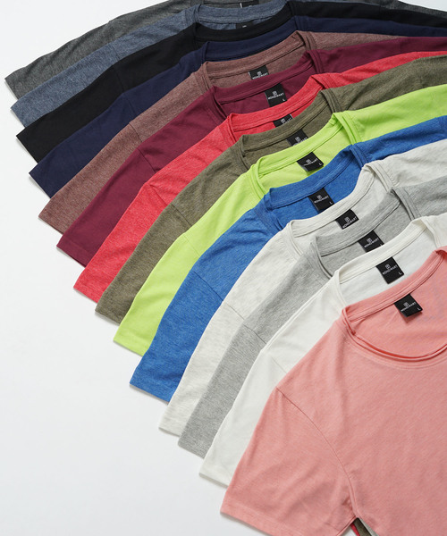 MONO-MART（モノマート）の「ツインロールネック Uネックカットソー  T/C(1/2 sleeve)（Tシャツ/カットソー・メンズ・ホワイト/オートミール/グレー/ワイン/エメラルド/カーキ/ブラウン/ネイビー/レッド/チャコール/ブラック/ブルー系その他/スモークピンク/ロイヤルブルー・L/M/S/XL）」の15枚目の写真