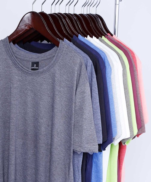 MONO-MART（モノマート）の「ツインロールネック Uネックカットソー  T/C(1/2 sleeve)（Tシャツ/カットソー・メンズ・ホワイト/オートミール/グレー/ワイン/エメラルド/カーキ/ブラウン/ネイビー/レッド/チャコール/ブラック/ブルー系その他/スモークピンク/ロイヤルブルー・L/M/S/XL）」の16枚目の写真