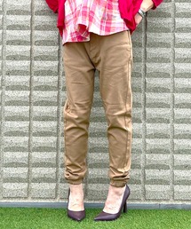ストレッチ デニム or コーデュロイ ジョガーパンツ イージーパンツ レディース