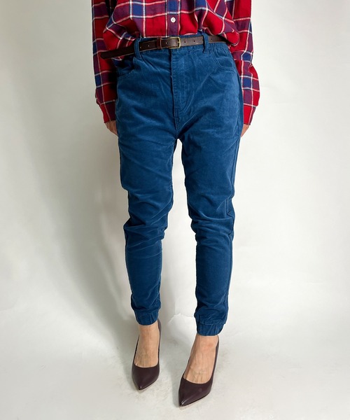 BEATJIVE（ビートジャイブ）の「ストレッチ デニム or コーデュロイ ジョガーパンツ イージーパンツ レディース（デニムパンツ・レディース・ネイビー/インディゴブルー/ライトブルー/ホワイト系その他/ベージュ/ブラック/ベージュ系その他/ブルー系その他2/ブルー系その他/バーガンディー/ブラック系その他/ベージュ系その他2/カーキ/ブルー系その他3/ブラック系その他2/ブラック系その他3・2/3/1）」の14枚目の写真