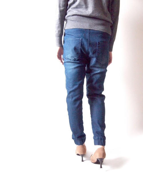 BEATJIVE（ビートジャイブ）の「ストレッチ デニム or コーデュロイ ジョガーパンツ イージーパンツ レディース（デニムパンツ・レディース・ネイビー/インディゴブルー/ライトブルー/ホワイト系その他/ベージュ/ブラック/ベージュ系その他/ブルー系その他2/ブルー系その他/バーガンディー/ブラック系その他/ベージュ系その他2/カーキ/ブルー系その他3/ブラック系その他2/ブラック系その他3・2/3/1）」の21枚目の写真