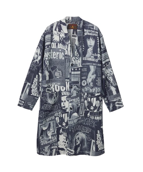 HYSTERIC GLAMOUR（ヒステリックグラマー）の「HG POSTERSジャカード デニムノーカラージャケット（ブルゾン・レディース・ブルー系その他・FREE）」の3枚目の写真