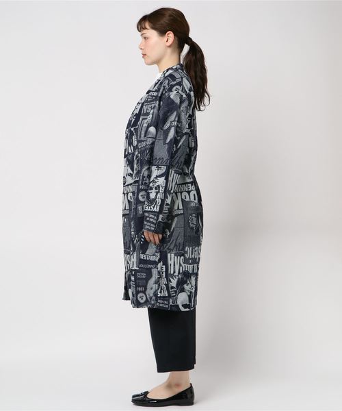 HYSTERIC GLAMOUR（ヒステリックグラマー）の「HG POSTERSジャカード デニムノーカラージャケット（ブルゾン・レディース・ブルー系その他・FREE）」の6枚目の写真