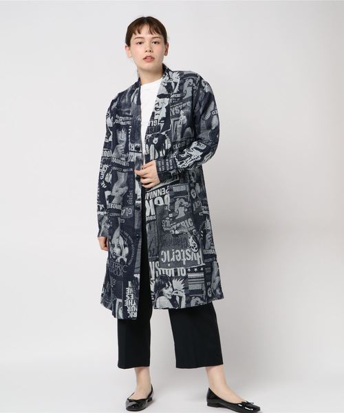 HYSTERIC GLAMOUR（ヒステリックグラマー）の「HG POSTERSジャカード デニムノーカラージャケット（ブルゾン・レディース・ブルー系その他・FREE）」の7枚目の写真