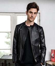 MR.OLIVE | HAIR SHEEP SOFT VEGE LEATHER / SEMI DOUBLE MOTOR RIDERS(ライダースジャケット)