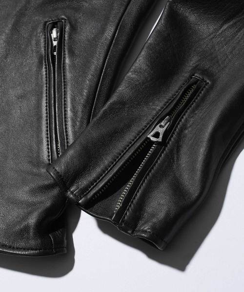 MR.OLIVE(ミスターオリーブ)の「HAIR SHEEP SOFT VEGE LEATHER / SEMI DOUBLE MOTOR RIDERS(ライダースジャケット・メンズ・ブラック/ブラウン・SMALL/MEDIUM/LARGE)」の8枚目の写真