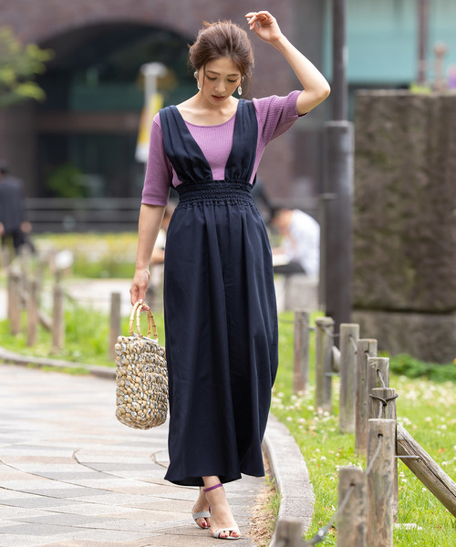 12Twelve Agenda(トゥエルブ アジェンダ)の「サスペンダー付きワイドパンツ(サロペット/オーバーオール・レディース・ネイビー/ブルー/グレイッシュベージュ/ブラック・M)」の11枚目の写真