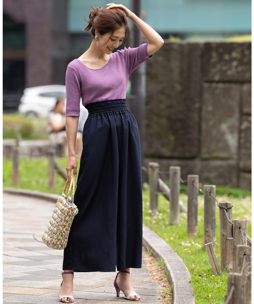 12Twelve Agenda(トゥエルブ アジェンダ)の「サスペンダー付きワイドパンツ(サロペット/オーバーオール・レディース・ネイビー/ブルー/グレイッシュベージュ/ブラック・M)」の9枚目の写真