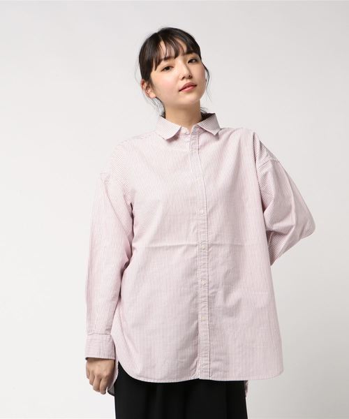 LOWRYS FARM（ローリーズファーム）の「ＲＥＧシャツＬＳ　809261（シャツ/ブラウス・レディース・ブラウン/オフホワイト・MEDIUM/LARGE）」の5枚目の写真