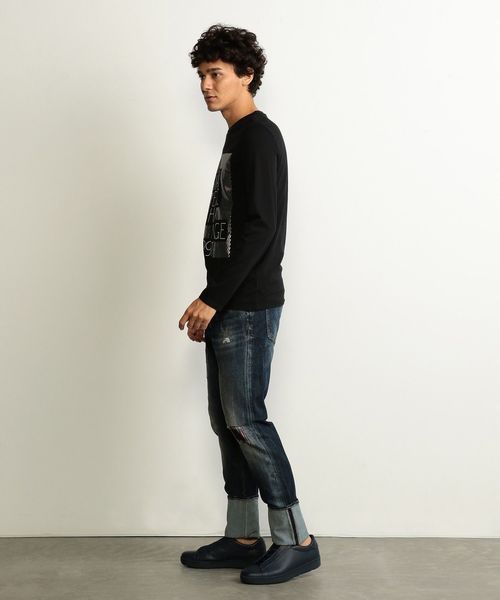 ARMANI EXCHANGE（アルマーニエクスチェンジ）の「【A|Xアルマーニ エクスチェンジ】シャイニーロゴ　ロングTシャツ（Tシャツ/カットソー・メンズ・ホワイト/ブラック・SMALL/MEDIUM/LARGE/X-LARGE/X-SMALL）」の5枚目の写真