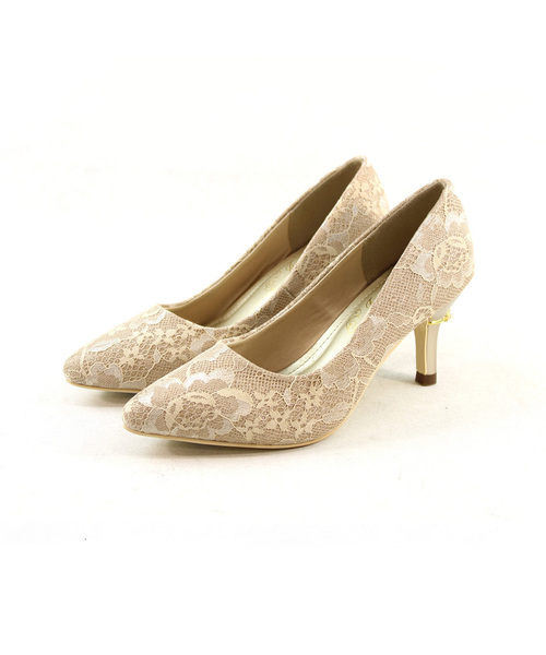 jurer（ジュレ）の「パールリング付きヒールレースグリッターパンプス（パンプス・レディース・ゴールド/ブラック/シルバー/プラチナム・M/S/L/LL）」の4枚目の写真